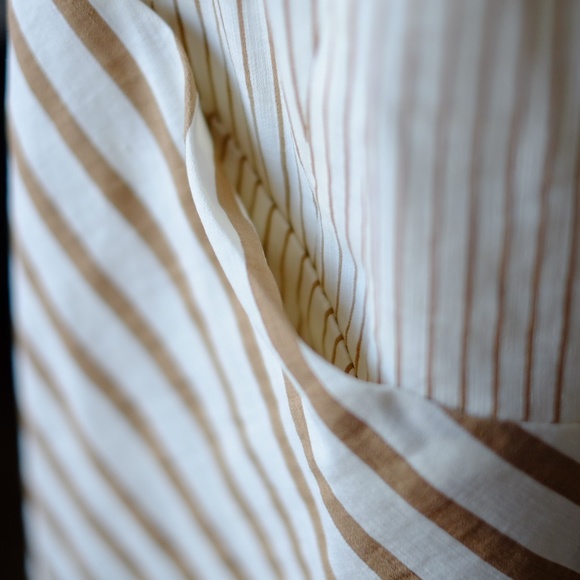 Piazza Sempione Long Beige Striped Vest - Picture 5 of 7
